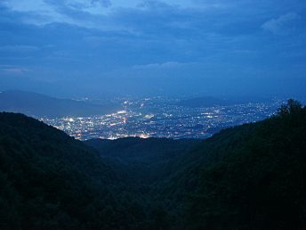 杖突峠付近から茅野の夜景