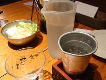 夕食での芋焼酎