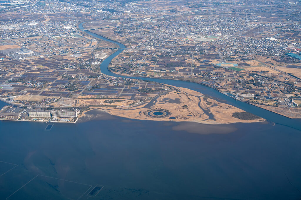 浸透実験池跡上空
