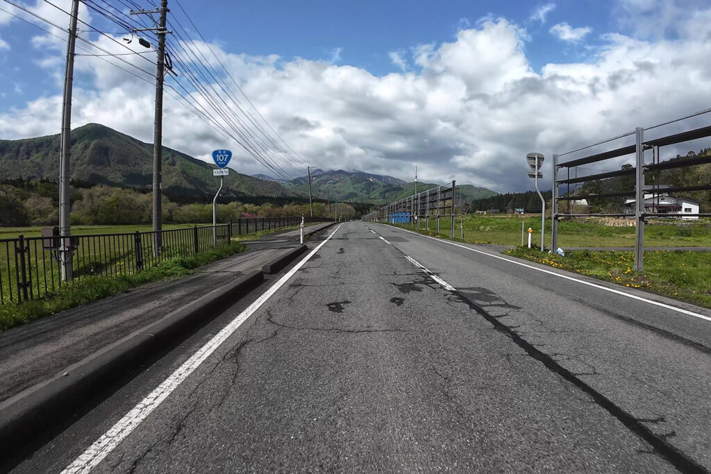 北上市和賀町横川目付近(国道107号線)